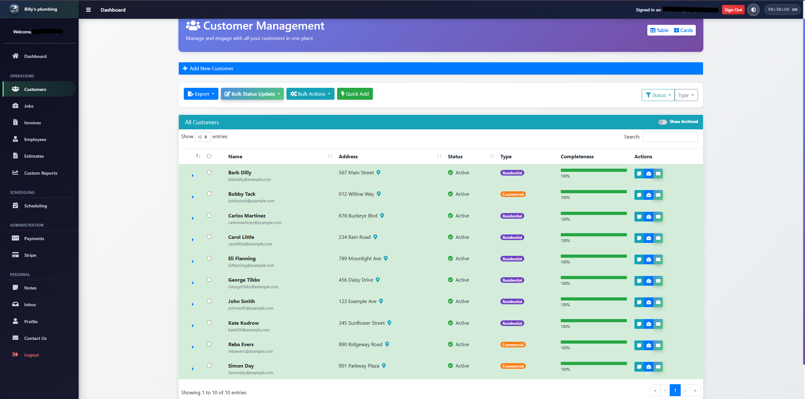 Customer Management
