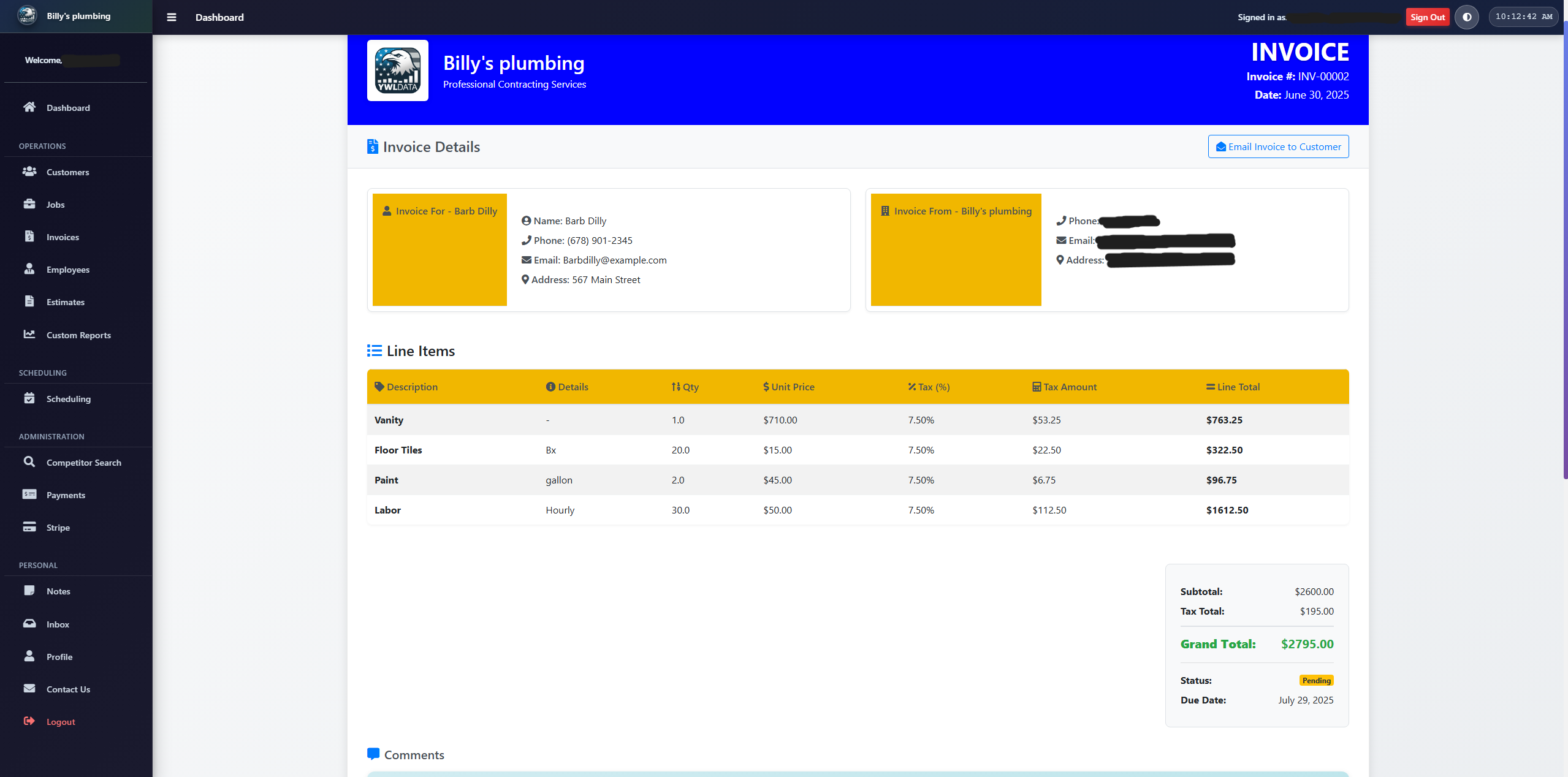 Invoicing System